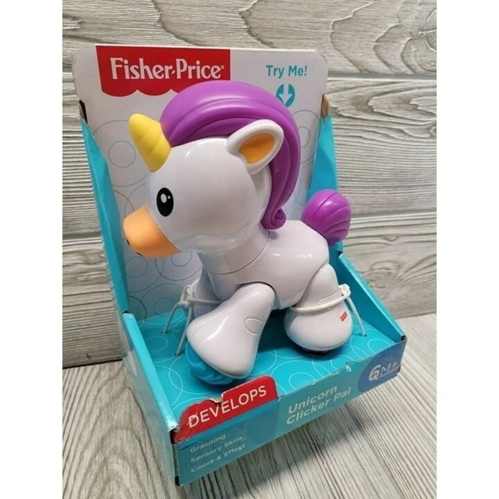 Fisher-Price Unicorn Clicker Pal Baby Toy 6M+‎ Purple Sensory Activity FYL45